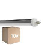 Confezione Multipack 10x Ledvance Stagna Reglette Stagna FLEX Cablaggio Entra/Esci PC 34W 5600lm - 840 Bianco Freddo | 120cm -Sostitutiva 2x36W