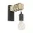 Eglo Luce Da Parete Townshend Acciaio Legna Nero Marrone | IP20 - Adatto per 1x E27 